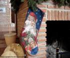 Χριστούγεννα κάλτσα κρεμασμένα από την καμινάδα